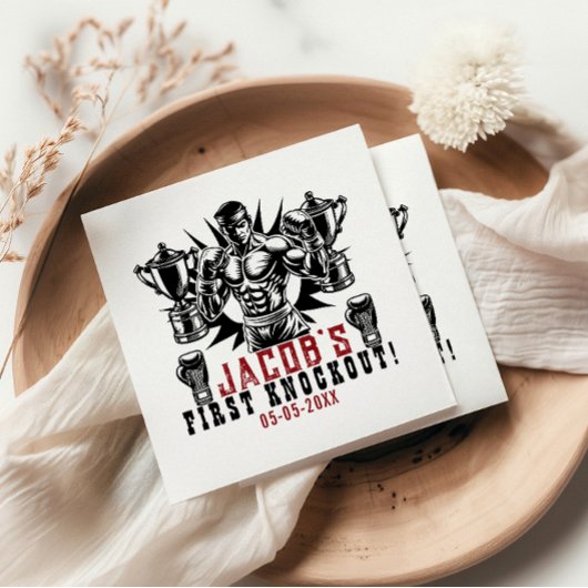 Serviette En Papier Premier Knockout Boxe fête d'anniversaire