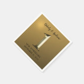 Serviette En Papier Premier mariage d'or métallique (Coin)