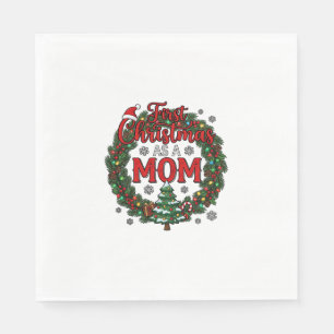 Serviette En Papier Premier Noël en tant que couronne de pin de l'arbr