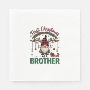 Serviette En Papier Premier Noël en tant que frère Gnome Renne Traînea