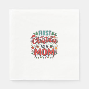 Serviette En Papier Premier Noël en tant que maman, design de vacances