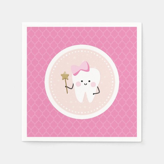 Serviette En Papier Premier papier rose dent Napkin (Devant)