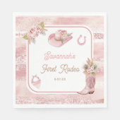 Serviette En Papier Premier Rodéo Boho Rose 1er Anniversaire (Devant)