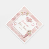 Serviette En Papier Premier Rodéo Boho Rose 1er Anniversaire (Coin)