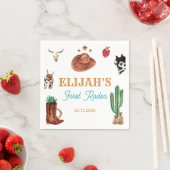 Serviette En Papier Premier Rodeo Cowboy Wild West Anniversaire (En situation)