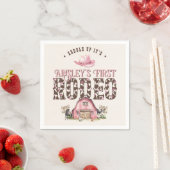 Serviette En Papier Premier Rodéo Cute Rose Personnalisé 1er anniversa (En situation)