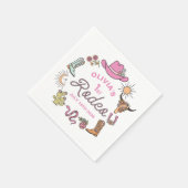 Serviette En Papier Premier Rodéo Rose Western Cowboy 1er Anniversaire (Coin)