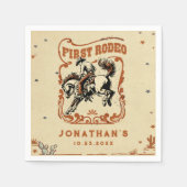 Serviette En Papier Premier Rodéo Western Cowboy fête d'anniversaire (Devant)
