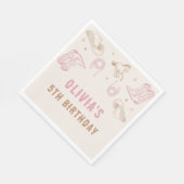 Serviette En Papier Premier Rodéo Western Pink Cowgirl Anniversaire (Coin)