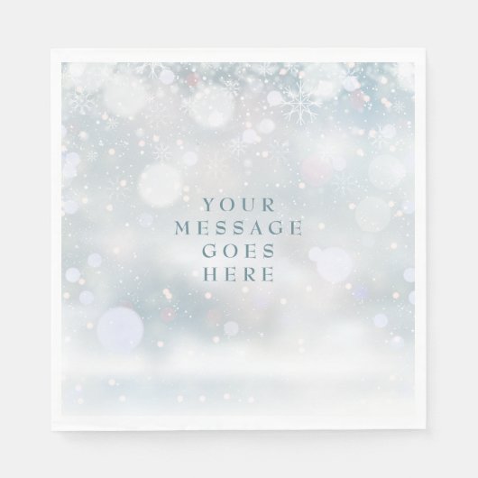 Serviette En Papier Premier Snowflakes hiver Votre Mariage de message (Devant)