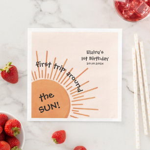Serviette En Papier Premier Tour Autour Du Soleil 1er Anniversaire