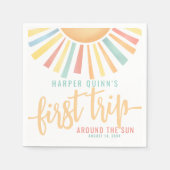 Serviette En Papier Premier Voyage Autour Du Soleil 1Er Anniversaire (Devant)