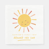 Serviette En Papier Premier voyage autour du soleil 1er anniversaire (Devant)