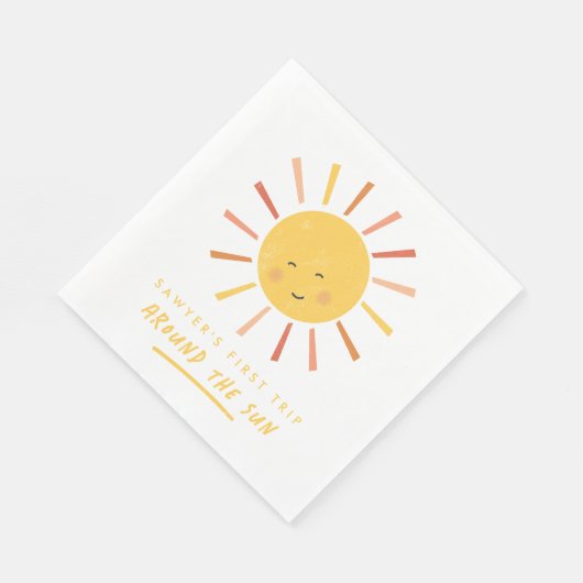 Serviette En Papier Premier voyage autour du soleil 1er anniversaire (Coin)