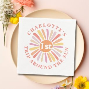 Serviette En Papier Premier voyage autour du Soleil 1er Anniversaire P