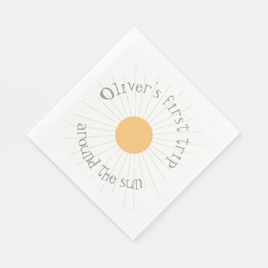 Serviette En Papier Premier voyage autour du soleil Anniversaire boho (Coin)