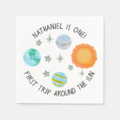 Serviette En Papier Premier Voyage Autour Du Soleil Anniversaire Papie (Devant)