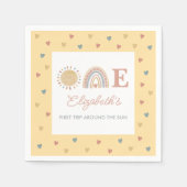 Serviette En Papier Premier voyage autour du Soleil Boho 1er anniversa (Devant)