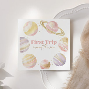 Serviette En Papier Premier voyage autour du Soleil Extérieur Annivers