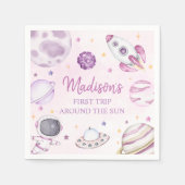 Serviette En Papier Premier Voyage Autour Du Soleil Girl Space 1er Ann (Devant)