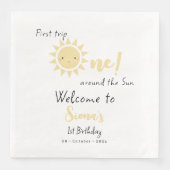 Serviette En Papier Premier Voyage Autour Du Soleil Mignonne 1Er Anniv (Devant)
