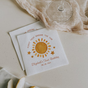 Serviette En Papier Premier Voyage Autour Du Soleil - Soleil 1Er Anniv