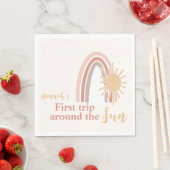 Serviette En Papier Premier Voyage Autour Du Sun Boho Rainbow (En situation)