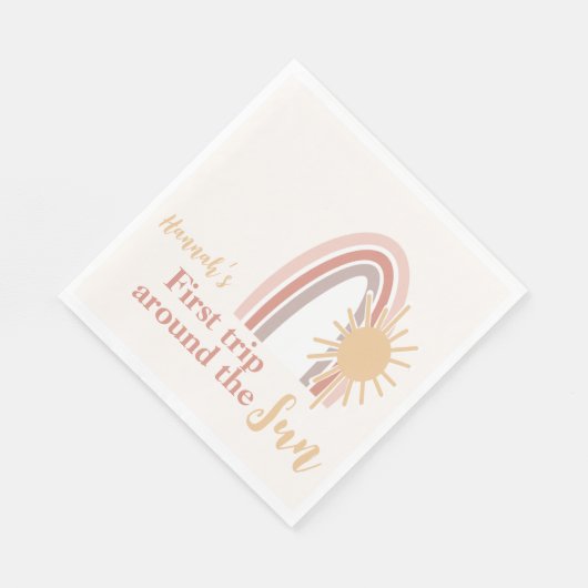 Serviette En Papier Premier Voyage Autour Du Sun Boho Rainbow (Coin)