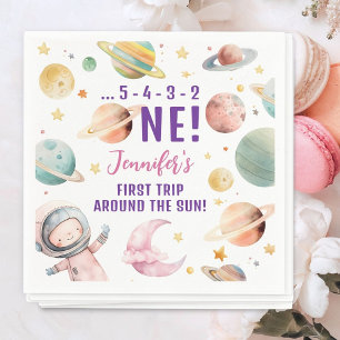 Serviette En Papier Premier voyage autour du Sun Girl Space 1er annive
