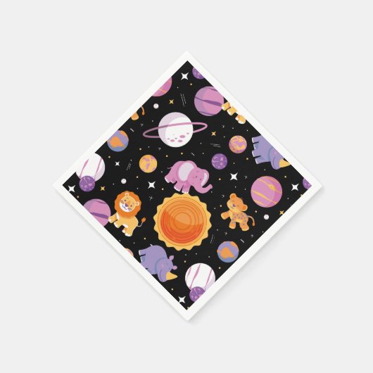 Serviette En Papier Premier voyage dans l'espace autour des animaux du (Coin)