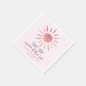 Serviette En Papier Premier Voyage Rose Autour Du Soleil 1Er Anniversa (Coin)