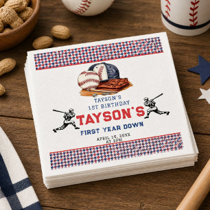 Serviette En Papier Première année de baseball en baisse Fête du 1er a