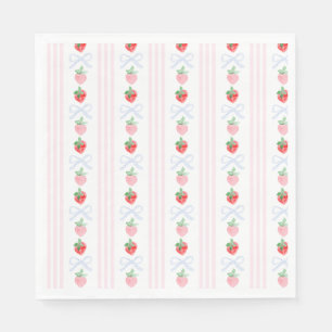 Serviette En Papier Première aquarelle de Preppy Berry Birthday Strawb
