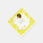 Serviette En Papier Première communion Africain Américain Jaune Damas (Coin)