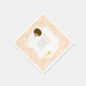 Serviette En Papier Première communion Afro-Américain Peach Damask (Coin)
