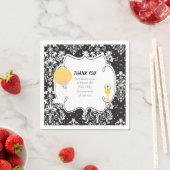 Serviette En Papier Première Communion Blonde Boy Black Damask (En situation)