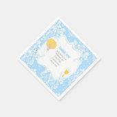 Serviette En Papier Première Communion Blonde Boy Blue Damask (Coin)