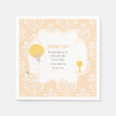 Serviette En Papier Première Communion Blonde Boy Peach Damask (Devant)