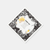 Serviette En Papier Première Communion Blonde Girl Black Damask (Coin)