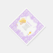 Serviette En Papier Première Communion Blonde Girl Purple Damask (Coin)