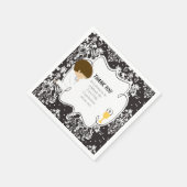 Serviette En Papier Première Communion Brunette Garçon Noir Damask (Coin)
