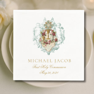 Serviette En Papier Première Communion catholique Chalice Angels hôtes