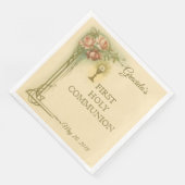Serviette En Papier Première Communion catholique Chalice Roses d'accu (Coin)