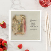Serviette En Papier Première Communion Catholique Enfant Jésus Hôte (En situation)