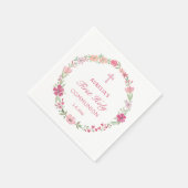 Serviette En Papier Première communion de germe rose (Coin)
