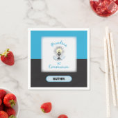 Serviette En Papier Première communion de Grand-fils, Coupe bleue (En situation)