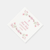 Serviette En Papier Première communion fleurs roses (Coin)
