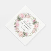 Serviette En Papier Première communion florale rose rustique (Coin)