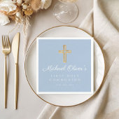 Serviette En Papier Première communion garçon Moderne Croix Bleue