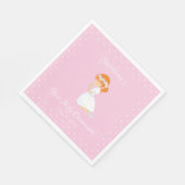 Serviette En Papier Première communion personnalisée Fille à cheveux r (Coin)